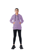 Plush Zippered Hoodie - Purple