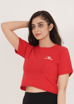Oversized Crop T-Shirt - Red