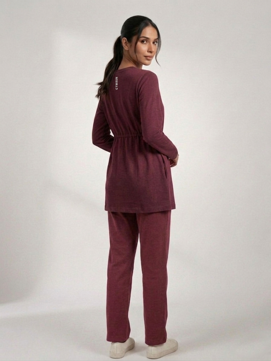 Comfy Oversized Set - Maroon