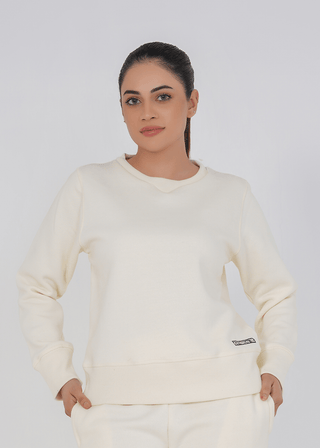 Supreme Round Neck Sweat Shirt - Off White