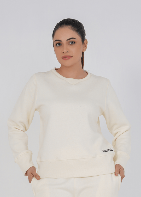 Supreme Round Neck Sweat Shirt - Off White