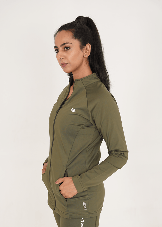 Ladies Compression Zipper - Olive