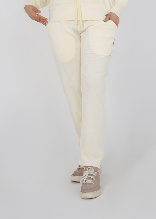 Ribbed velvet Trouser - Off White