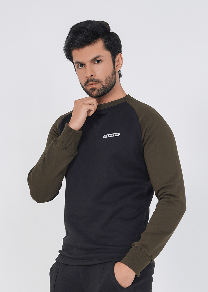 Rhythm Crew Sweat shirt - Black/Olive