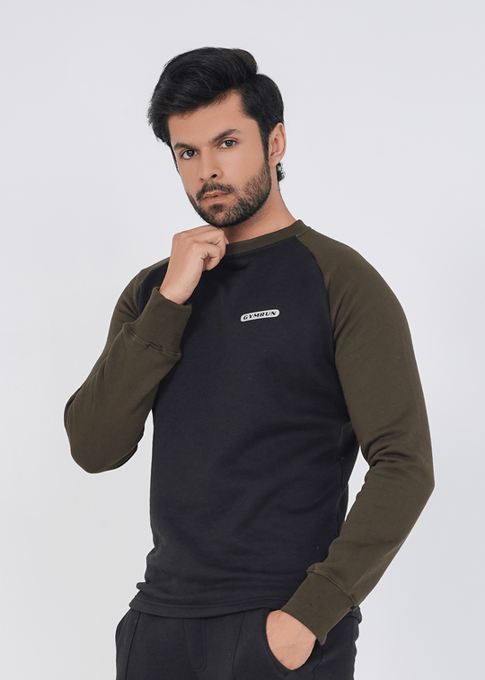 Rhythm Crew Sweat shirt - Black/Olive