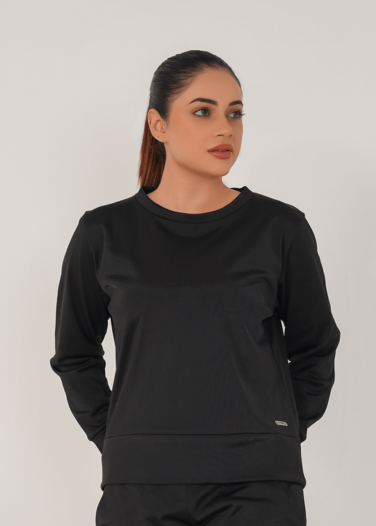 Motion Tricot Cropped Top - Black