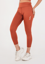 Ladies Basic Performance Leggings - Intense Rust