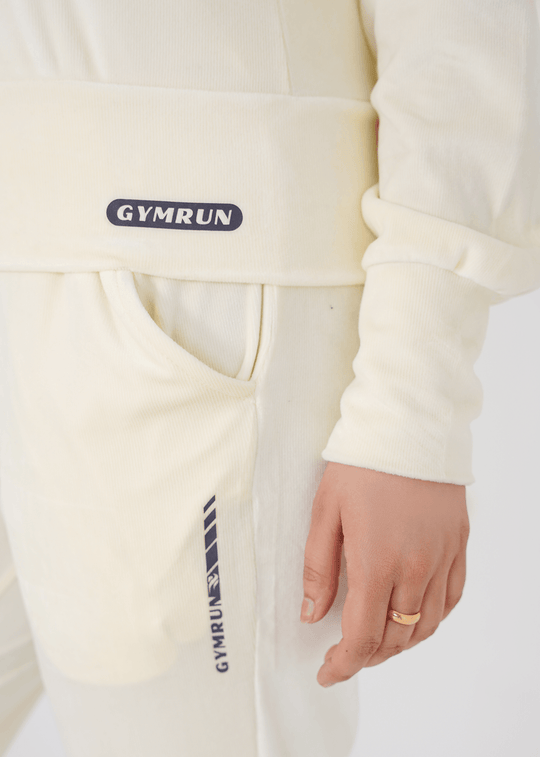 Ribbed velvet Cropped Top - Off White