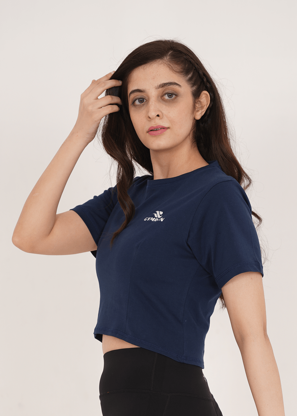 Oversized Crop T-Shirt - Navy