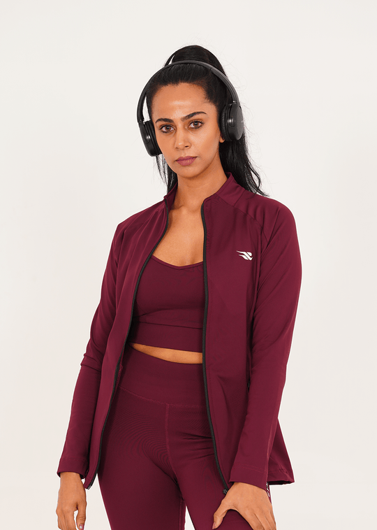 Ladies Compression Zipper - Maroon