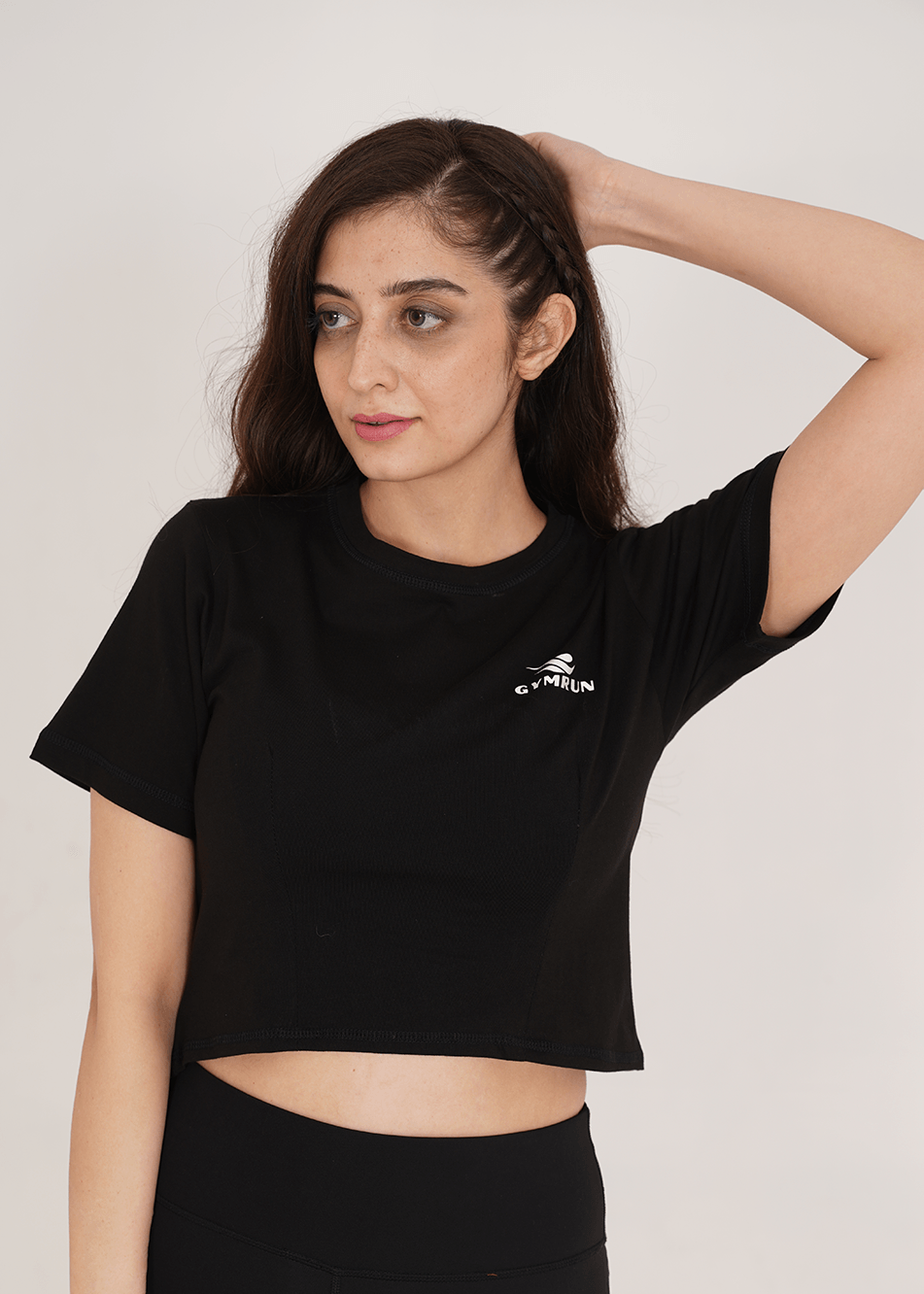 Oversized Crop T-Shirt - Black