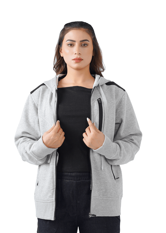 Zippered Comfort Jacket - Heather Grey