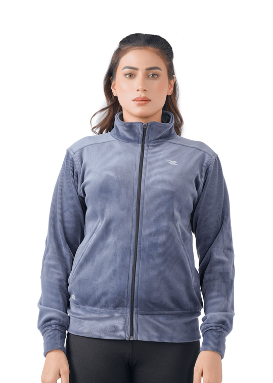 Velvet Ridge Cord Jacket - Grey