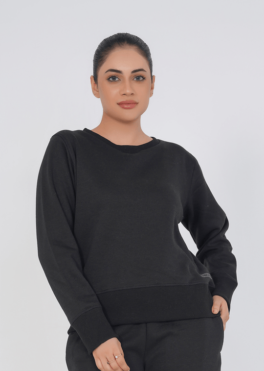 Supreme Round Neck Sweat Shirt - Black