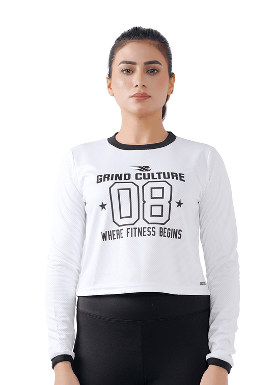 Warm Vibes Full Sleeves Top - White