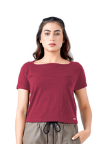 Open Aura Top - Maroon