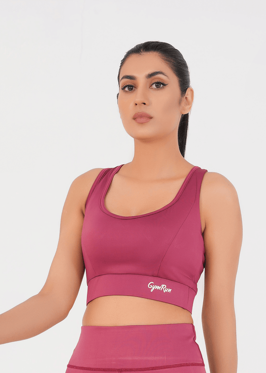 Ladies Basic Performance Sports Bra - Deep Plum