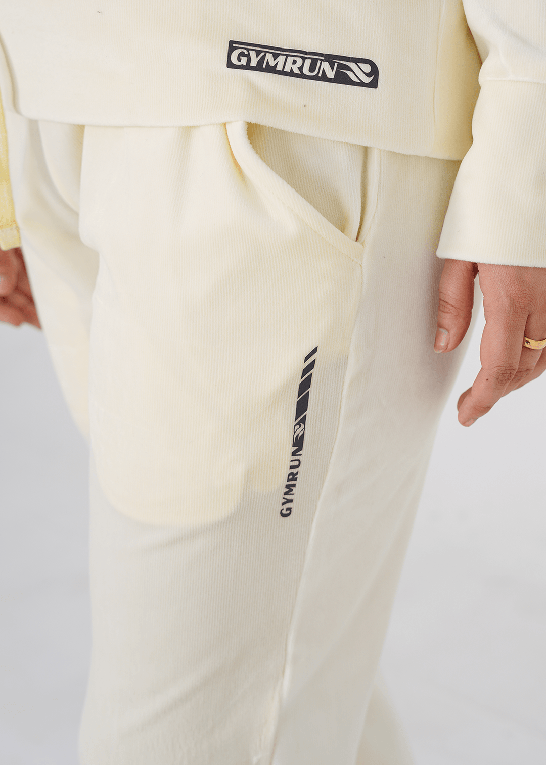 Ribbed velvet Trouser - Off White