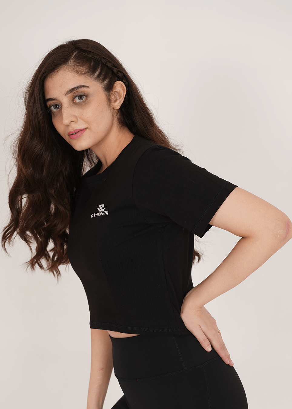 Oversized Crop T-Shirt - Black