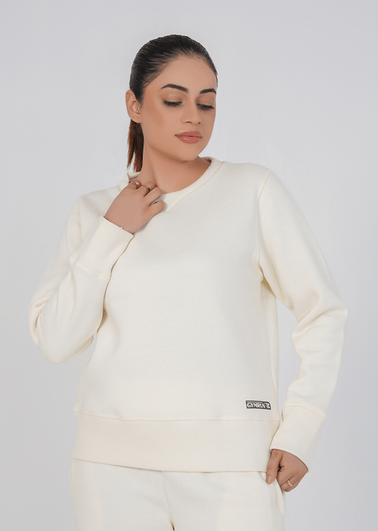 Supreme Round Neck Sweat Shirt - Off White