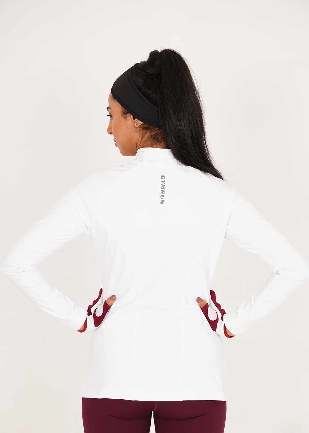 Ladies Compression Zipper - White