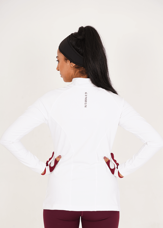 Ladies Compression Zipper - White