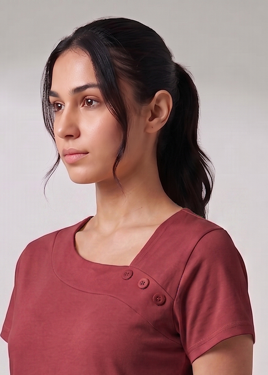 Elara Softline Top - Maroon
