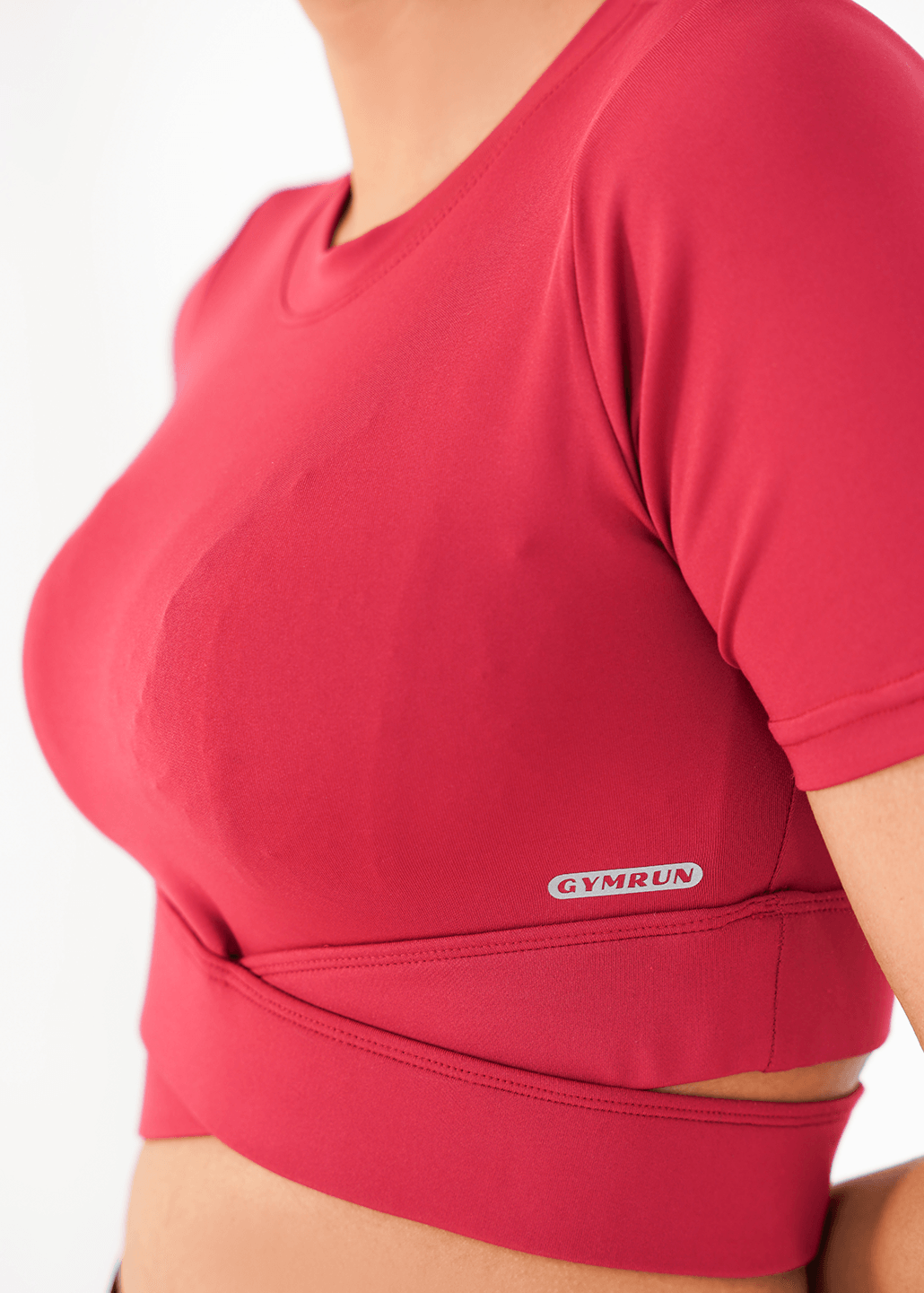 Cropped Wrap Tee - Maroon