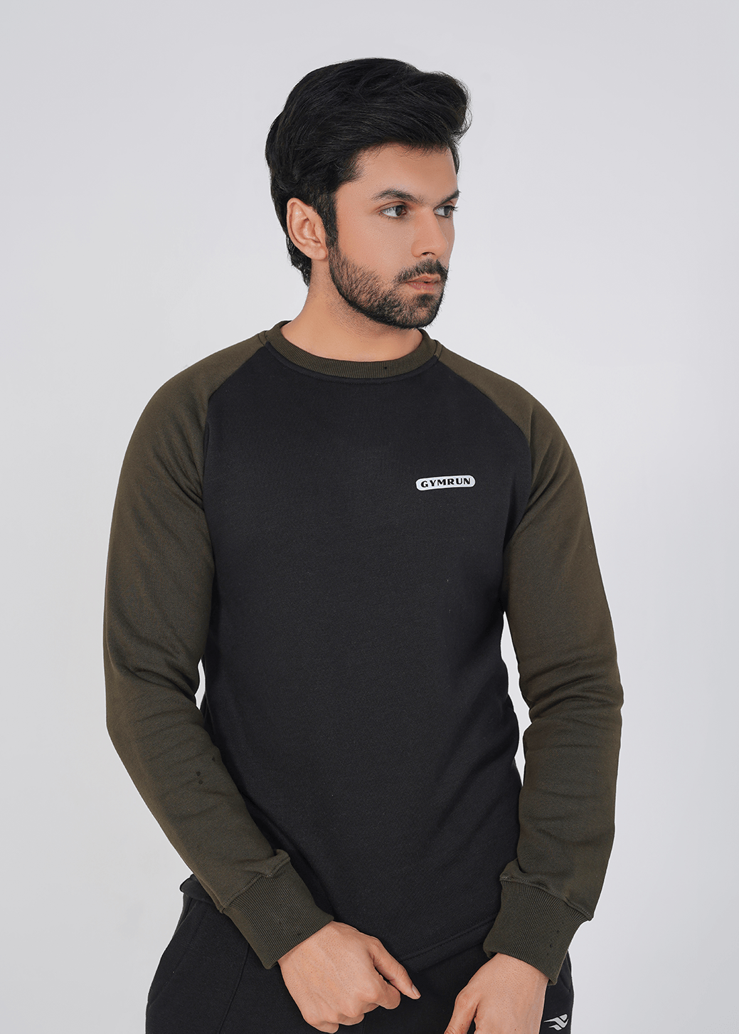 Rhythm Crew Sweat shirt - Black/Olive