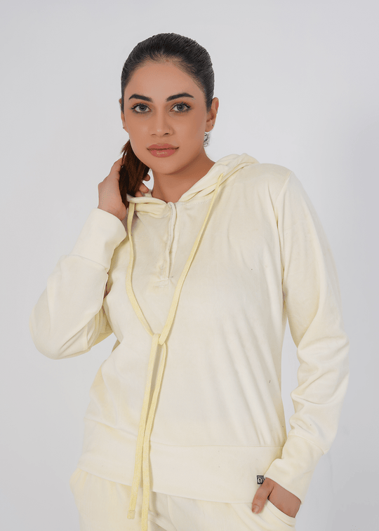 Rib Lounging Hoodie - Off White