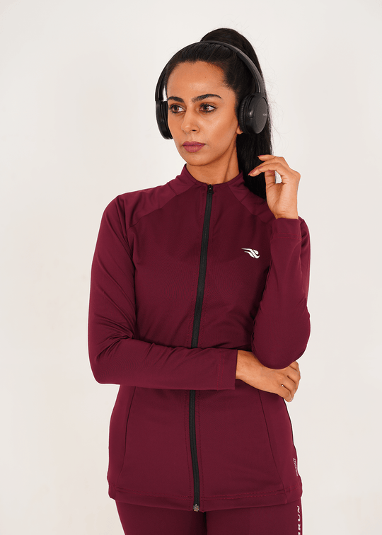 Ladies Compression Zipper - Maroon