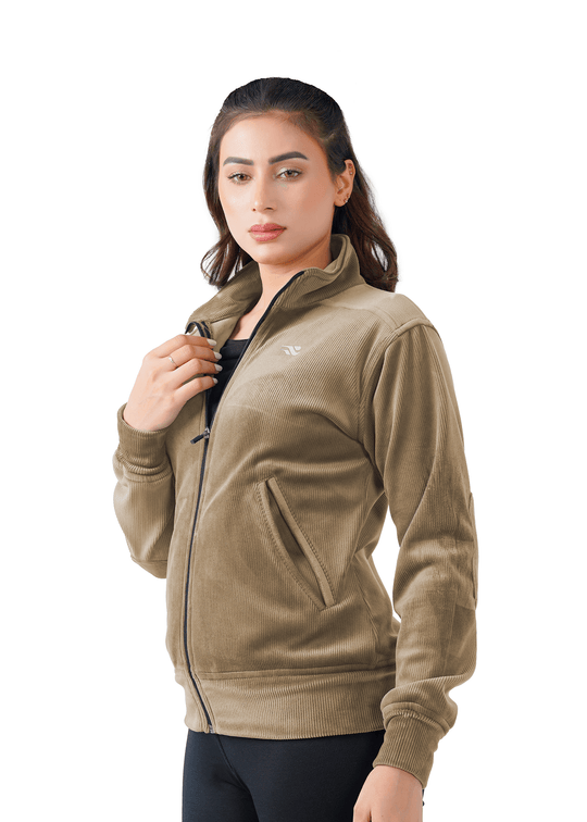 Velvet Ridge Cord Jacket - Beige