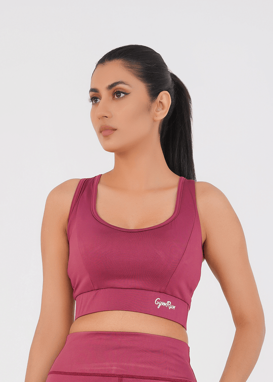 Ladies Basic Performance Sports Bra - Deep Plum