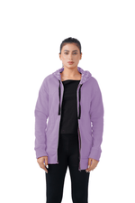 Plush Zippered Hoodie - Purple
