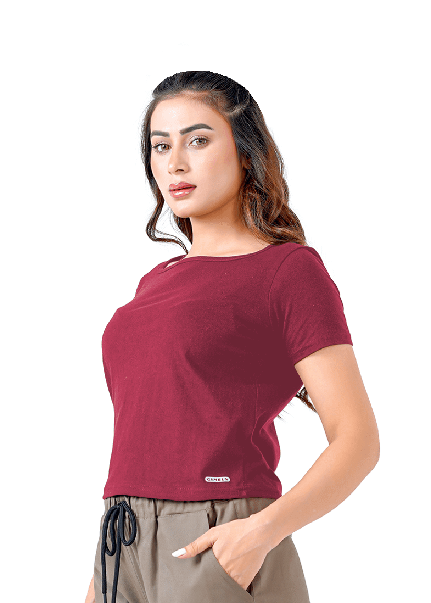 Open Aura Top - Maroon