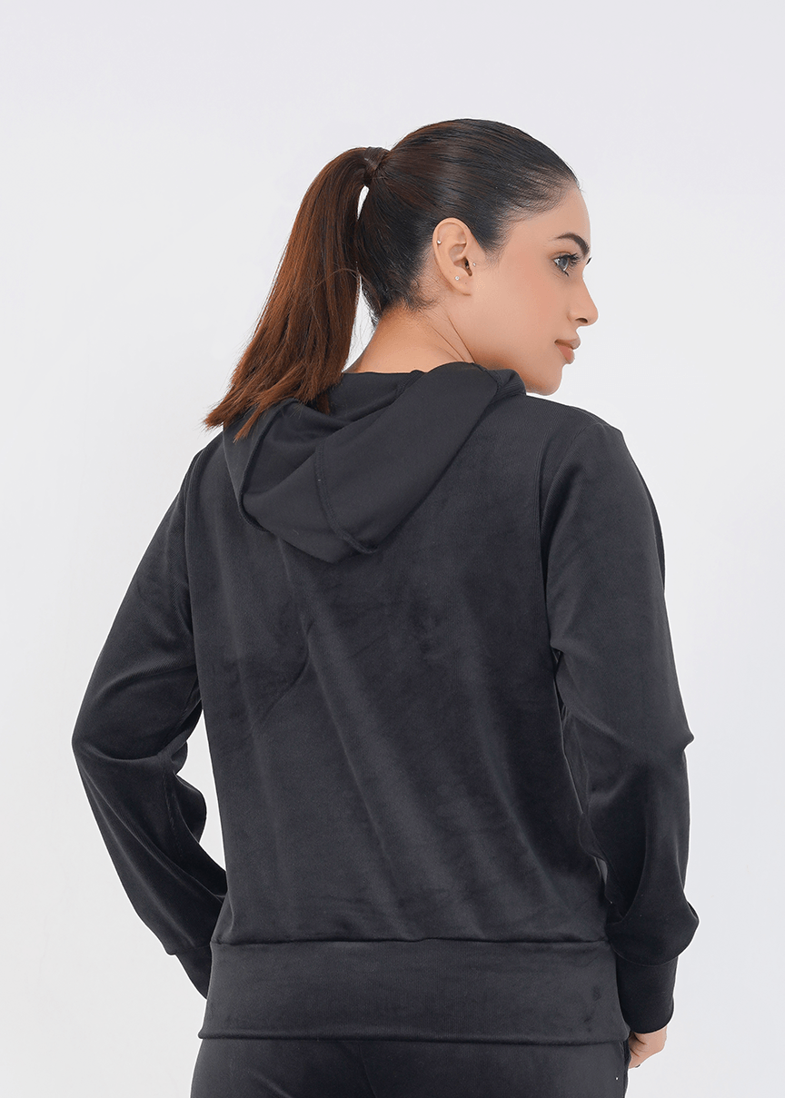 Rib Lounging Hoodie - Black