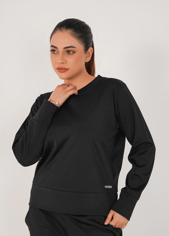 Motion Tricot Cropped Top - Black