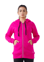Plush Zippered Hoodie - Pink