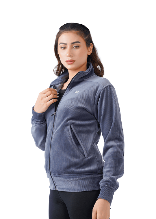 Velvet Ridge Cord Jacket - Grey
