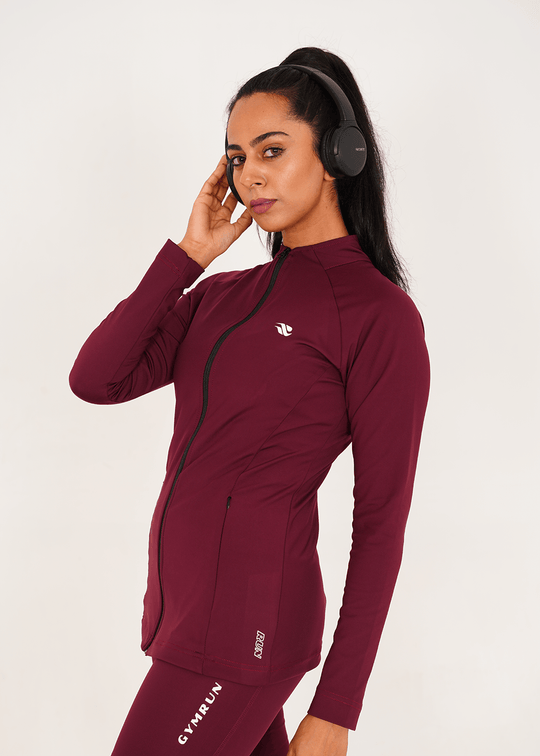Ladies Compression Zipper - Maroon