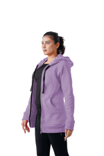 Plush Zippered Hoodie - Purple