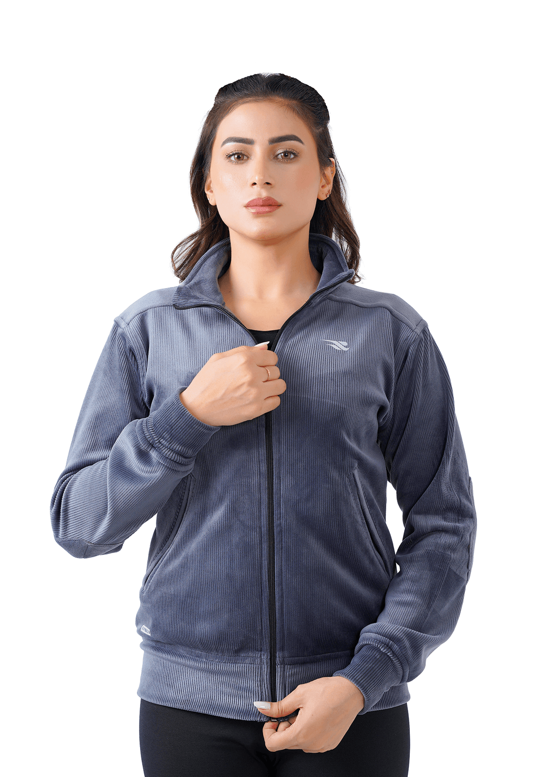 Velvet Ridge Cord Jacket - Grey