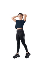 Warm Vibes Crop - Navy