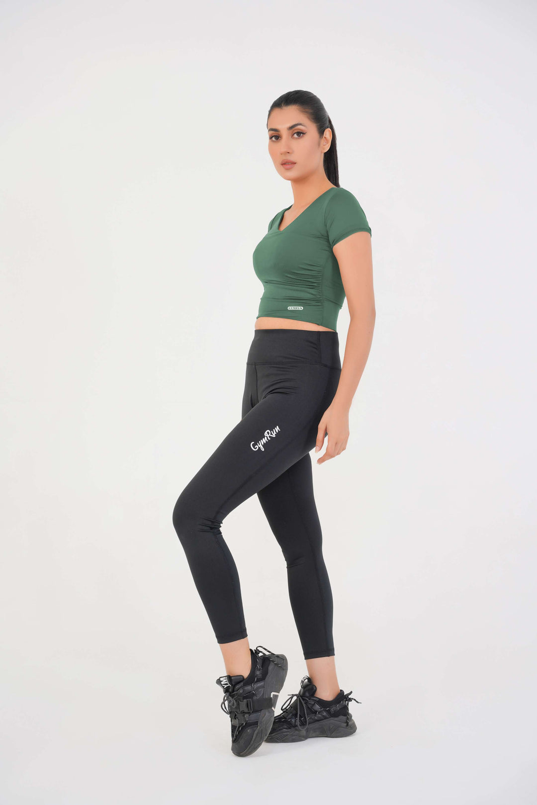 V Neck Cropped T-Shirt
