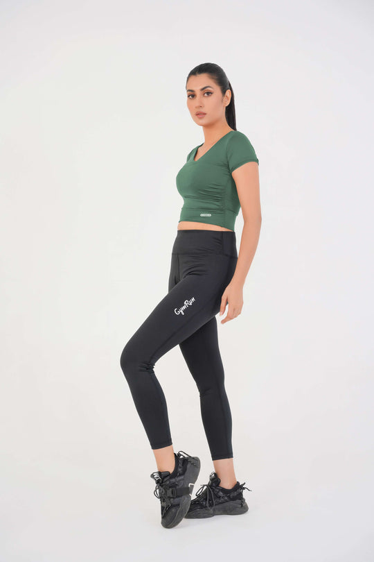 V Neck Cropped T-Shirt