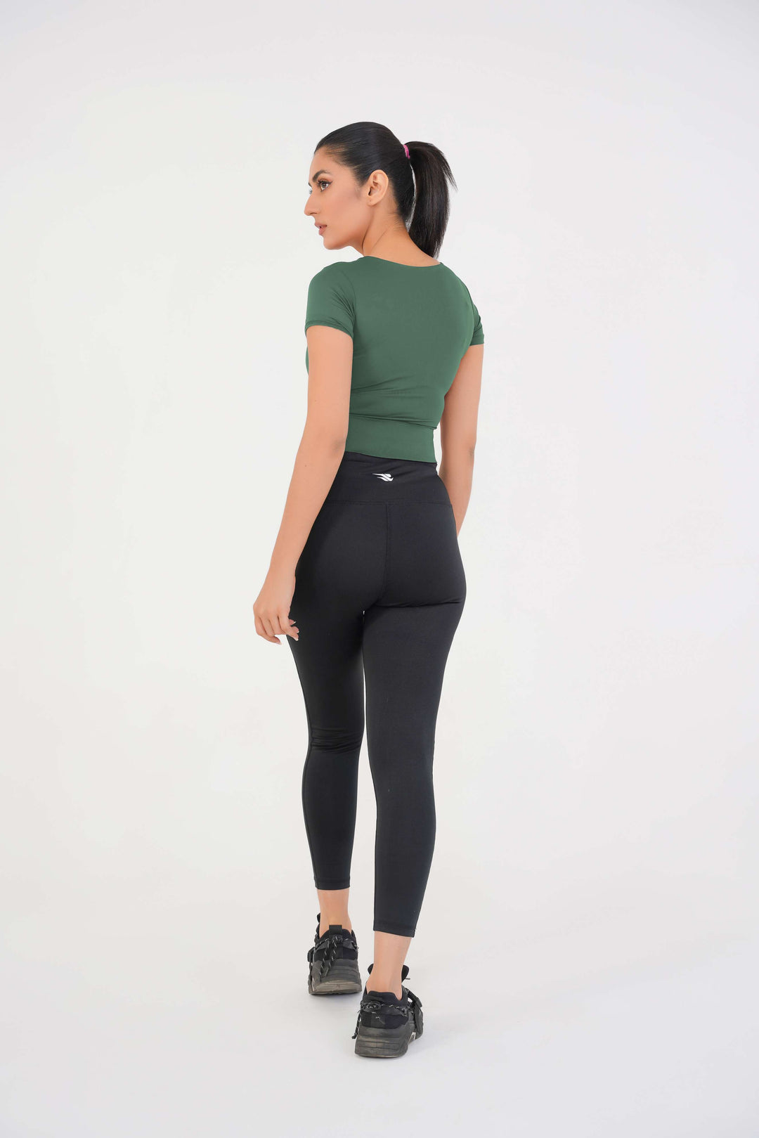 V Neck Cropped T-Shirt