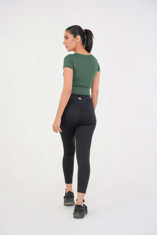 V Neck Cropped T-Shirt