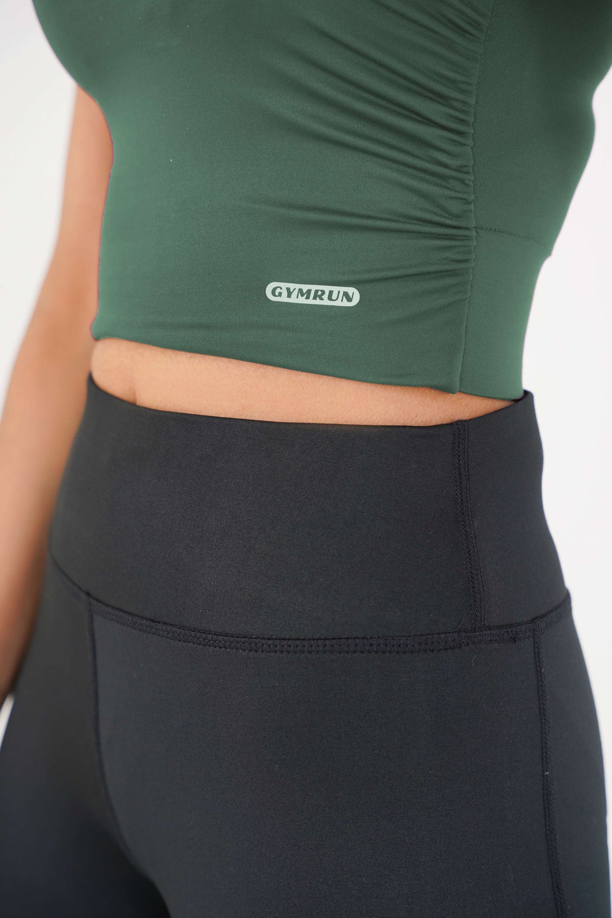 V Neck Cropped T-Shirt - Teal