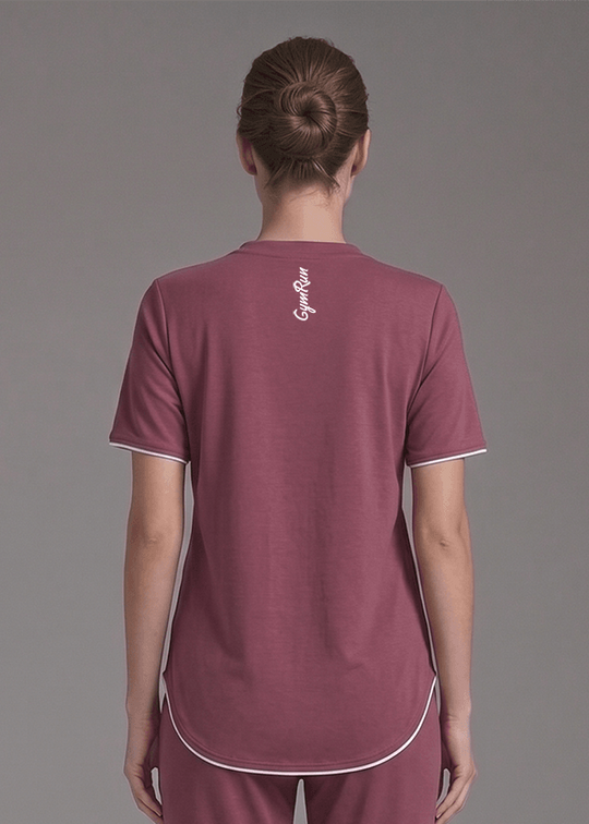 Motion Line T-Shirt - Deep Plum