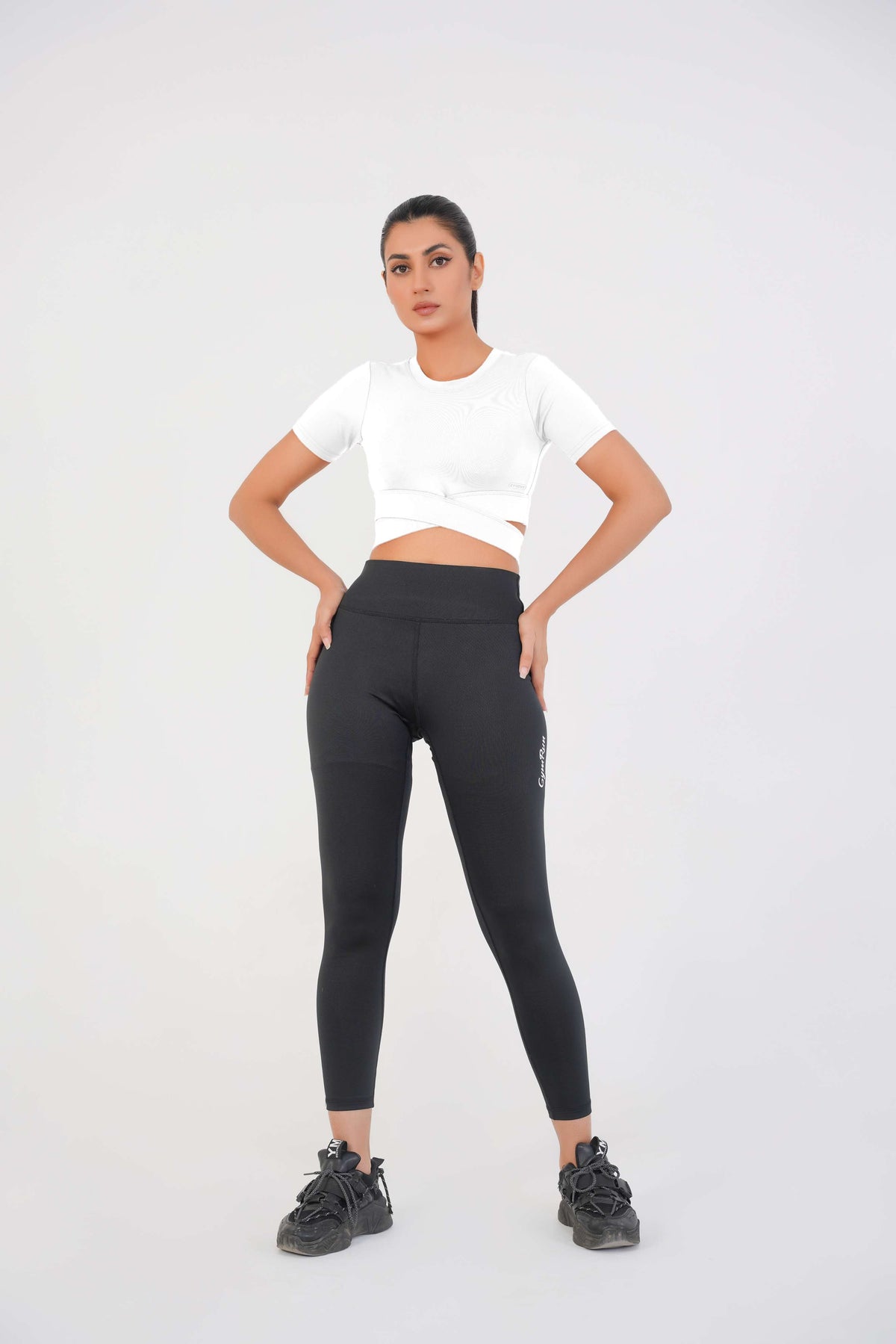 Cropped Wrap Tee - White